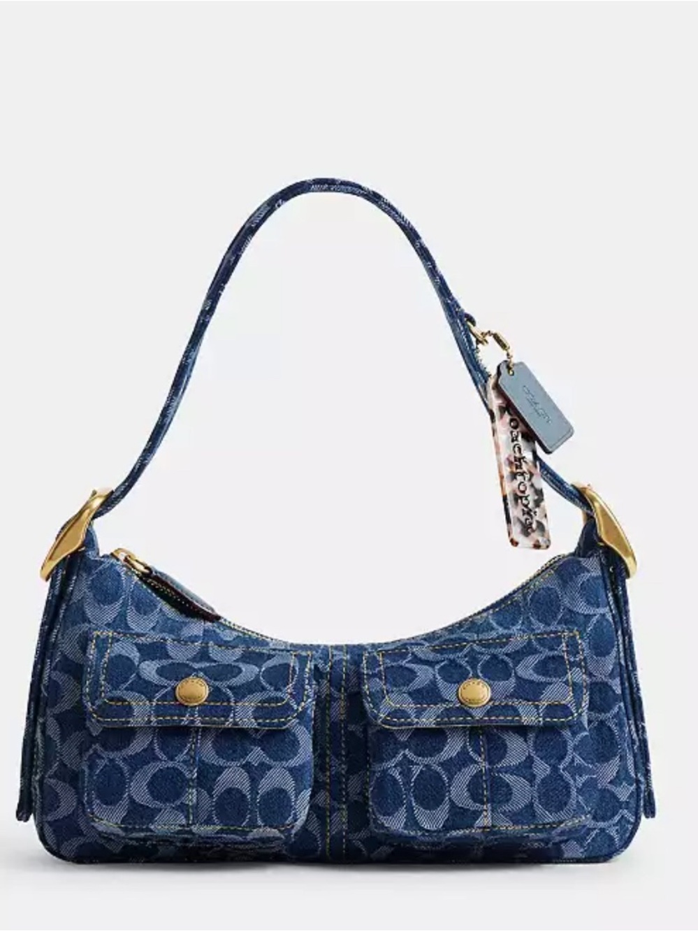 NWT Coach Cargo Shoulder Bag in Signature Denim